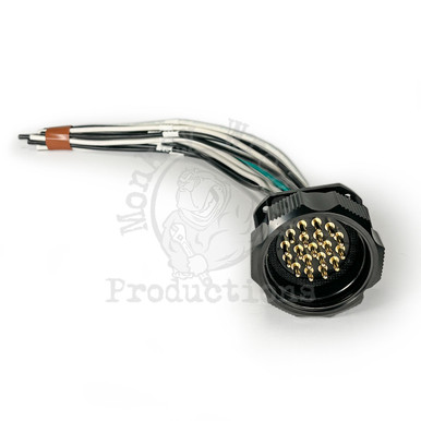 19-Pin Male Panel Mount Harness with 12AWG 1' leads - Monkey