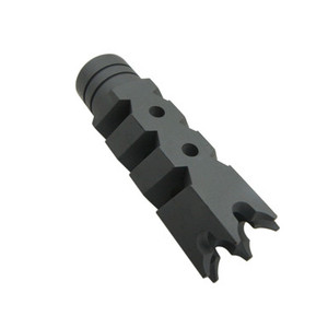 AR-15 Sniper Grey Cerakote Shark Muzzle Brake 12x28 Pitch Thread AR-15 Sniper Grey Cerakote Shark Muzzle Brake 12x28 Pitch Thread