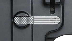 AR-15 American Flag Engraved Magazine Catch Kit AR-15 American Flag Engraved Magazine Catch Kit