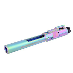 AR .308 Unicorn Rainbow Chameleon PVD Bolt Carrier Group with a white background AR .308 Unicorn Rainbow Chameleon PVD Bolt Carrier Group with a white background