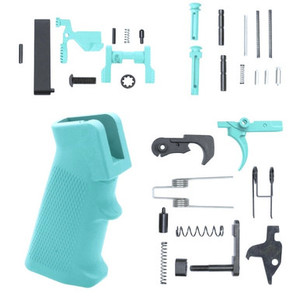 AR-15 Robins Egg Blue Cerakote Enhanced Lower Parts Kit AR-15 Robins Egg Blue Cerakote Enhanced Lower Parts Kit