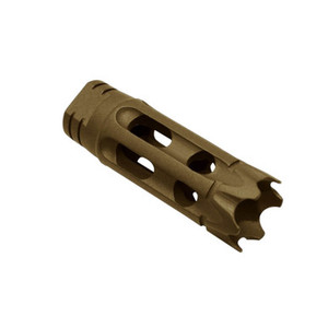 AR15 Burnt Bronze Cerakote 12x28 Ported Muzzle Brake AR15 Burnt Bronze Cerakote 12x28 Ported Muzzle Brake