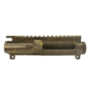 AR15 Custom Cerakote FDE GOLD Splatter Upper Receiver AR15 Custom Cerakote FDE GOLD Splatter Upper Receiver