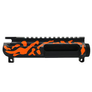 AR-15 Hunter Orange Black Camo Billet Upper Receiver AR-15 Hunter Orange Black Camo Billet Upper Receiver