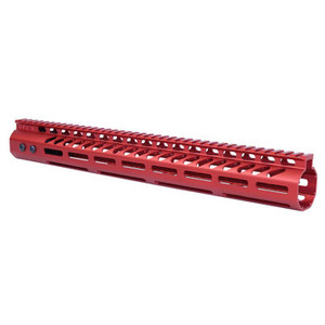.308 15" Lightweight Anodized Red MLOK With Monolithic Top Rail