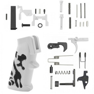 AR-15 Custom WhiteBlack Camo Enhanced Lower Parts Kit AR-15 Custom WhiteBlack Camo Enhanced Lower Parts Kit