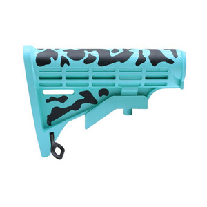 AR-15 Cerakote Robins Egg Blue & Black Camo Collapsible Stock AR-15 Cerakote Robins Egg Blue & Black Camo Collapsible Stock
