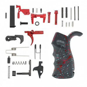 AR15 Custom Cerakote Splatter Sniper Grey Lower Parts Kit AR15 Custom Cerakote Splatter Sniper Grey Lower Parts Kit