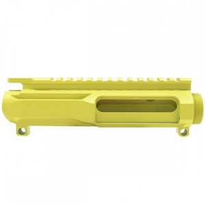 AR-15 Cerakote Lemon Zest Yellow Stripped Billet Upper Receiver AR-15 Cerakote Lemon Zest Yellow Stripped Billet Upper Receiver