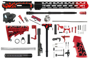 AR-15 5.56 Red Camo X Ultimate Rifle Complete Build Kit