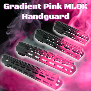 Ar15 mlok cerakote gradient pink handguards in 5 sizes.