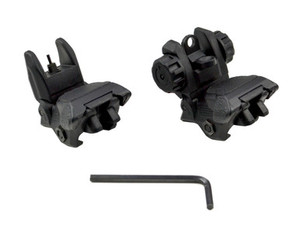 Black Polymer Front & Rear Flip Up Sight Set Black Polymer Front & Rear Flip Up Sight Set