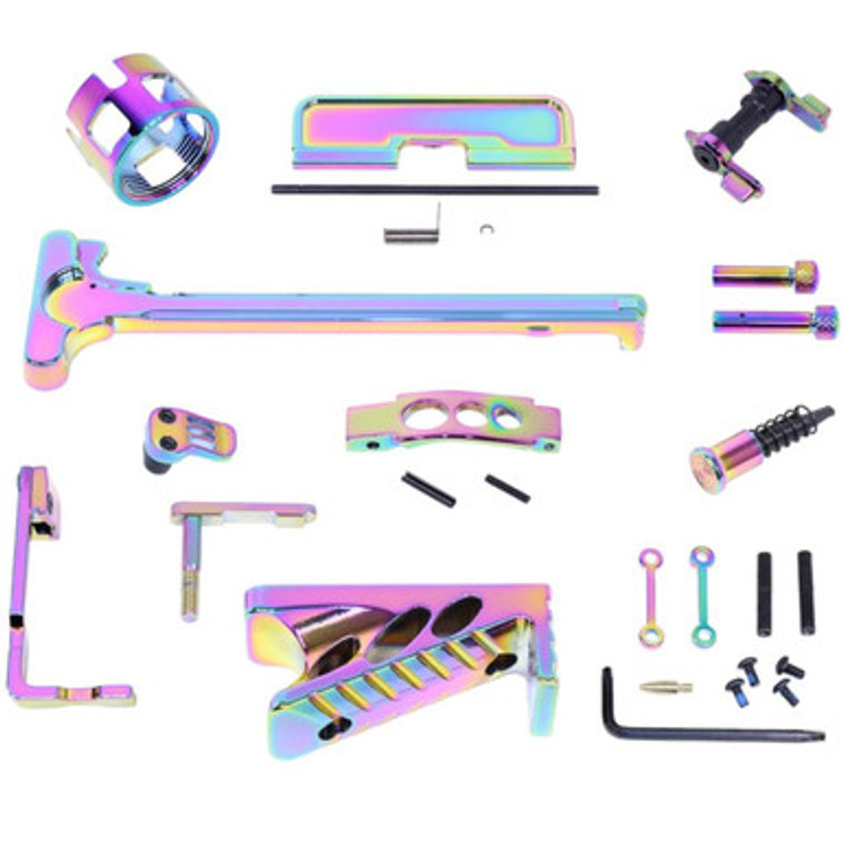 AR-15 Ultimate PVD Rainbow Chameleon Oil slick Finishing Colored Parts Kit