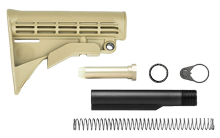 AR-15 FDE LE-Stock w Ambi QD interface Carbine Buffer Tube Kit