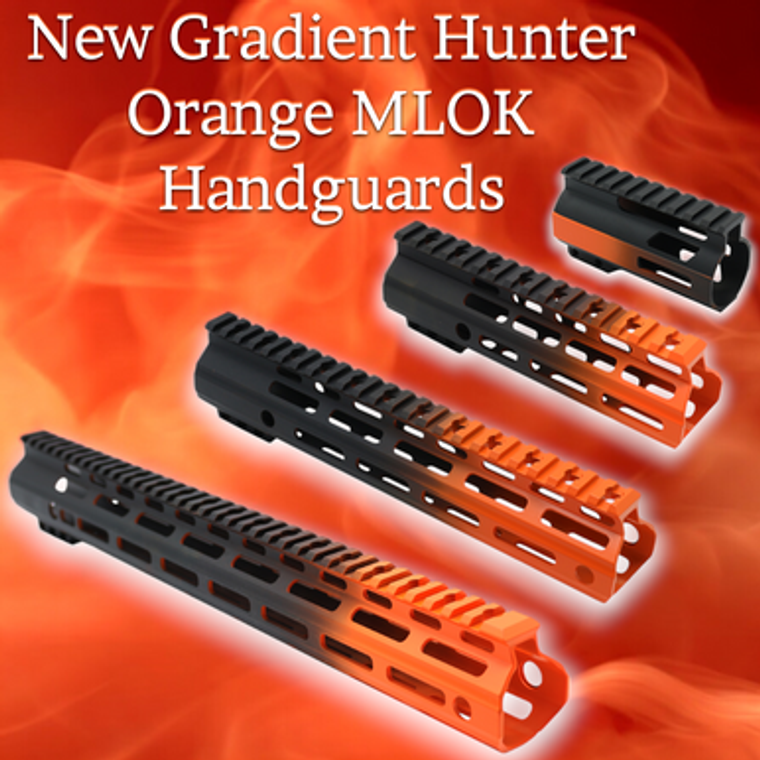 Ar15 black and hunter orange gradient mlok handguard.