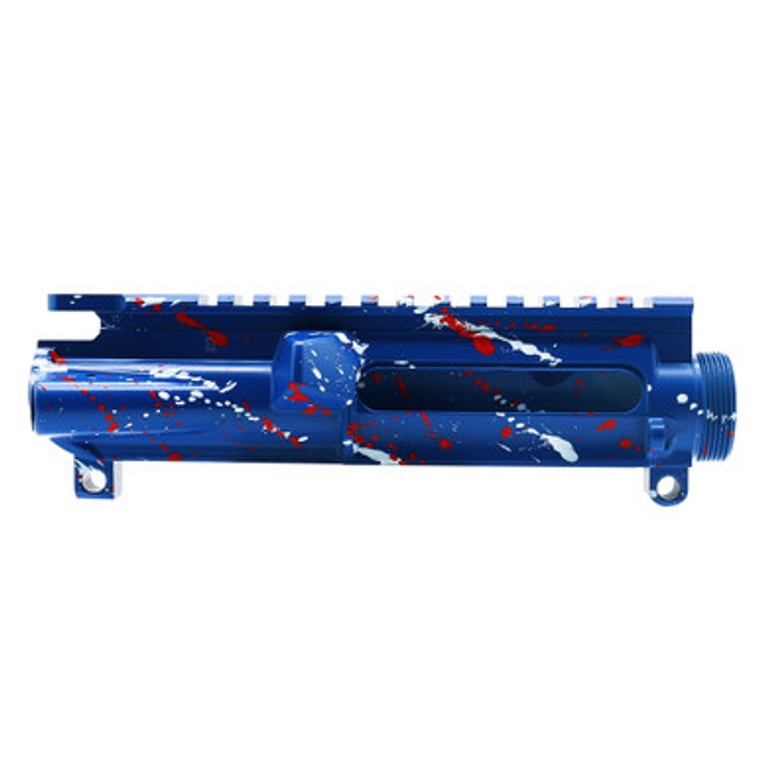AR15 Custom Cerakote Blue USA Splatter Upper Receiver