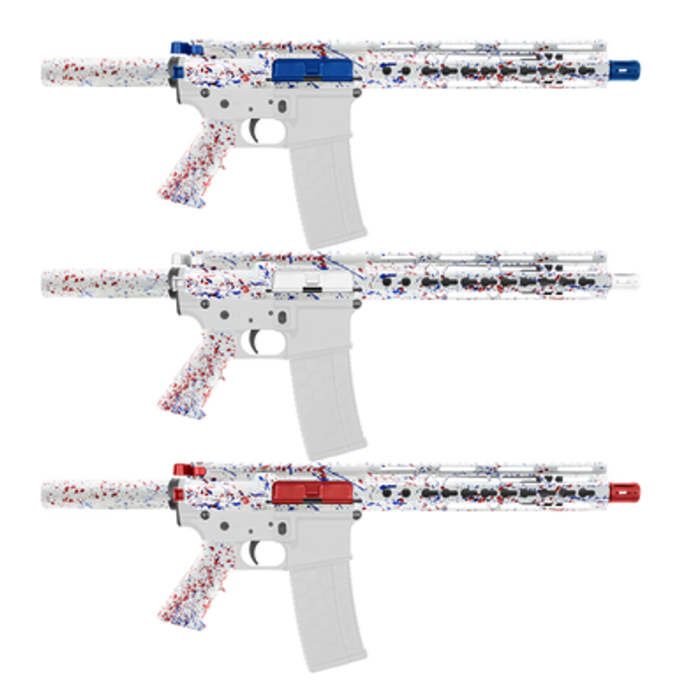 AR-15 5.56 NATO 10.5'' Cerakote White USA Splattered Pistol Kit