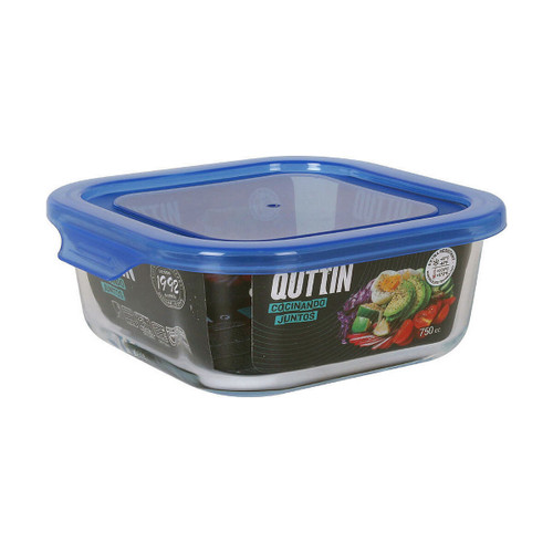 Lunch box Quttin   Blue Squared 750 ml 16 x 16 x 6 cm