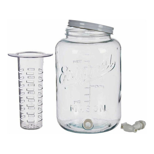 Jug Transparent Tap Cooler Metal Plastic Glass (20,7 x 31,5 x 20,7 cm) (8 L)