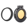 Amber See-Through Scope Cover with Adapter Ring (ARD Compatible)  for the Bushnell Elite Tactical 3.5-21x50mm | Black | Objective | 50NFCC-ACR