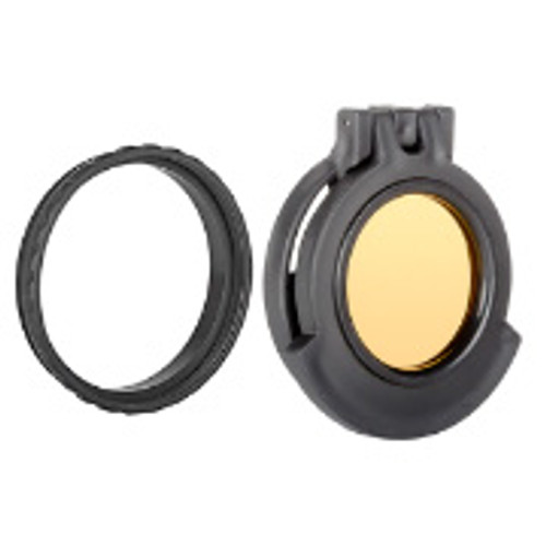 Amber See-Through Scope Cover with Adapter Ring (ARD Compatible)  for the Leupold Mark 4 LR/T 6.5-20x50 (30mm) M1 Illum. Ret | Black | Objective | 50LTCC-ACR