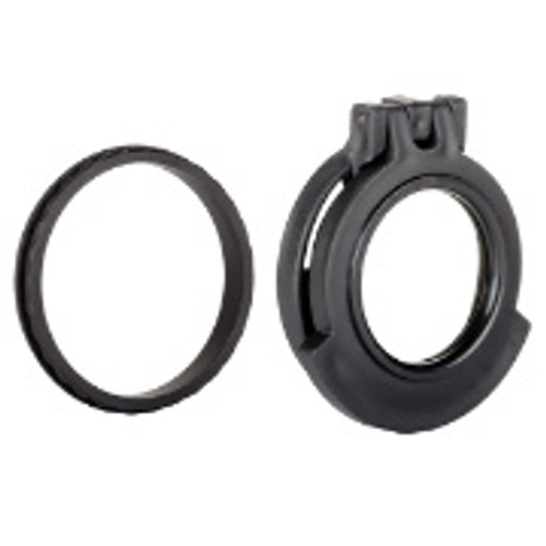 Clear See-Through Scope Cover with Adapter Ring  for the Sig Sauer Whiskey5 3-15 x44 | Black | Objective | 42SBCF-CCR