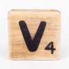 Holzbuchstabe - V - im Scrabble-Style