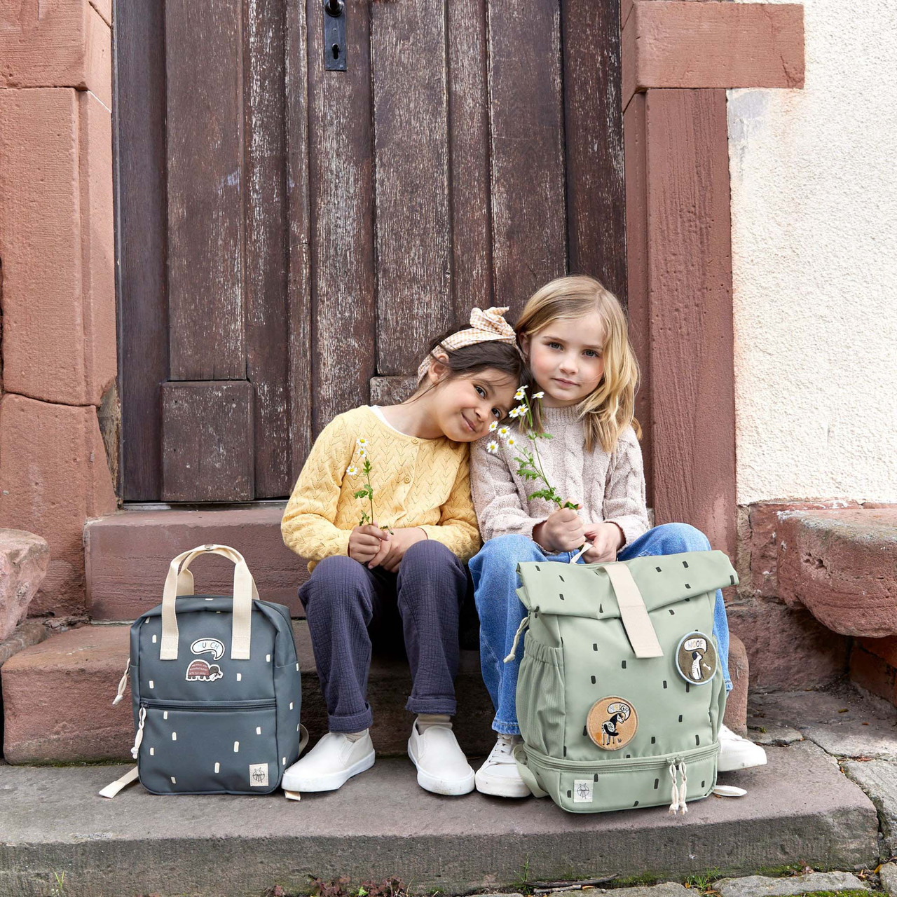 Kindergartenrucksack Rolltop - Happy Prints, Oliv - Lässig - KAUFLADEN | Rucksacktaschen