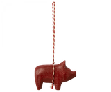 Weihnachtsanhänger - Holzschwein rot - Wooden Pig - Maileg