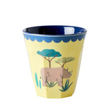 Small Melamine Kids Cup - Rhino Print - rice