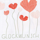 Cocktailservietten "Glückwunsch Herzblüten" - räder