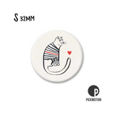 Kühlschrank-Magnet - Klein - "striped cat" - MS-0561 - Pickmotion