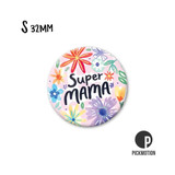 Kühlschrank-Magnet - Klein - "super mama blumen" -MS-0568-DE - Pickmotion