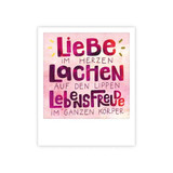 Kleine Postkarte „Liebe Lachen Lebensfreude" - MP-0872-DE - Pickmotion