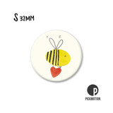 Kühlschrank-Magnet - klein - "Bee heart" - MS-0691 - Pickmotion