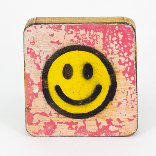 Holzsymbol - Smiley - im Scrabble-Style