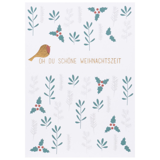 Weihnachts Tierpostkarte "Oh du schöne Weihnachtszeit" - räder (Xmas)