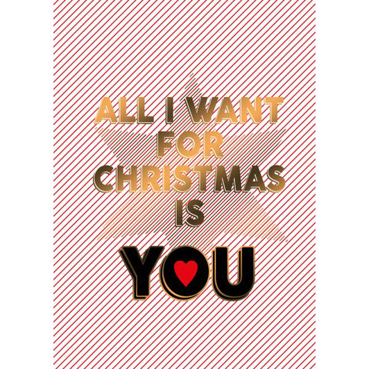 Weihnachtspostkarte - "All I want for Christmas is you" - The Buttique