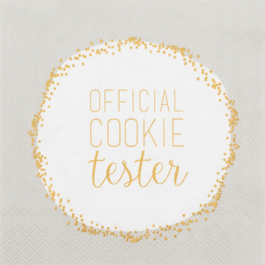 Cocktailservietten  "Official cookie tester"- räder (Xmas)