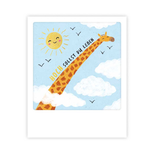 Kleine-Postkarte "hoch sollst du leben giraffe" - MP 0802 - DE - Pickmotion