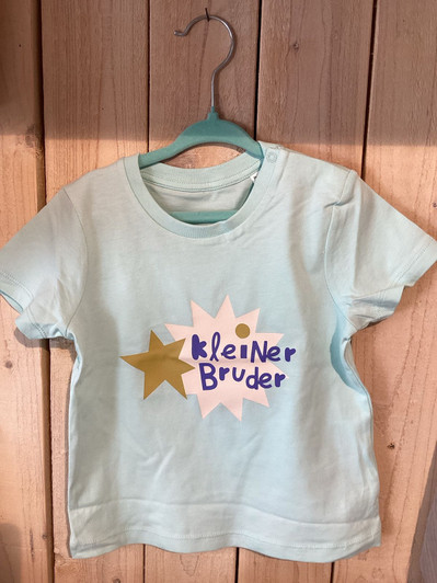 Geschwistershirt "kleiner Bruder" - carribean blue - Pfiffikus