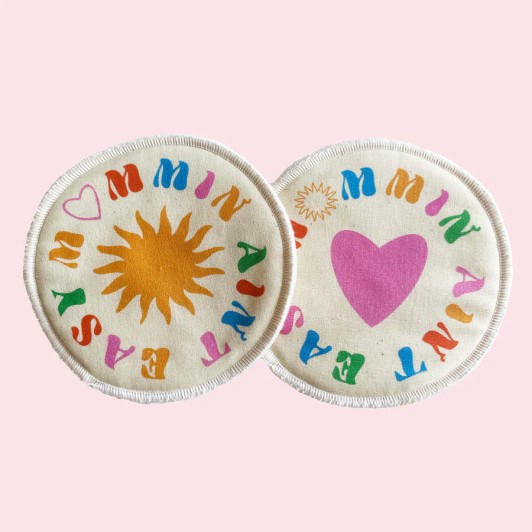 Waschbare Stilleinlagen - 1 Paar "mommin' ain´t easy" - moodie