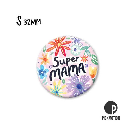 Kühlschrank-Magnet - Klein - "super mama blumen" -MS-0568-DE - Pickmotion