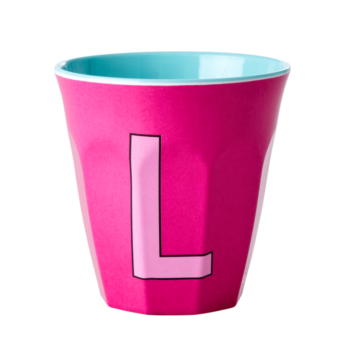 Buchstabenbecher - Multi pink "L"- rice