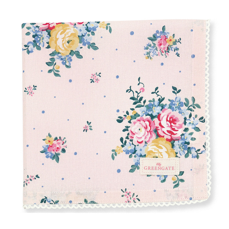 Stoffserviette - Laura pale pink - Greengate