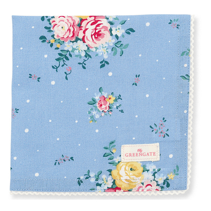 Stoffserviette - Laura dusty blue - Greengate