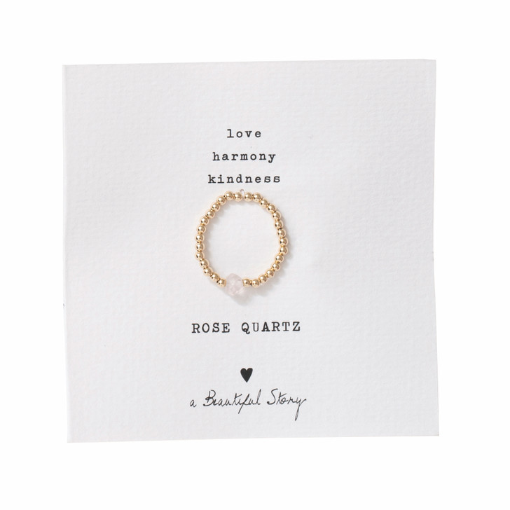 Sparkle Rosenquarz Ring M/L - gold - A Beautiful Story