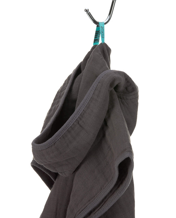 Kinder Badeponcho aus Mull - Muslin Poncho, Anthracite - Lässig