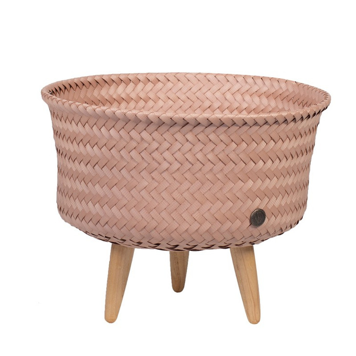 Pflanzenständer Up Low Basket Round basket with wooden feet size low - copper blush - Handed by