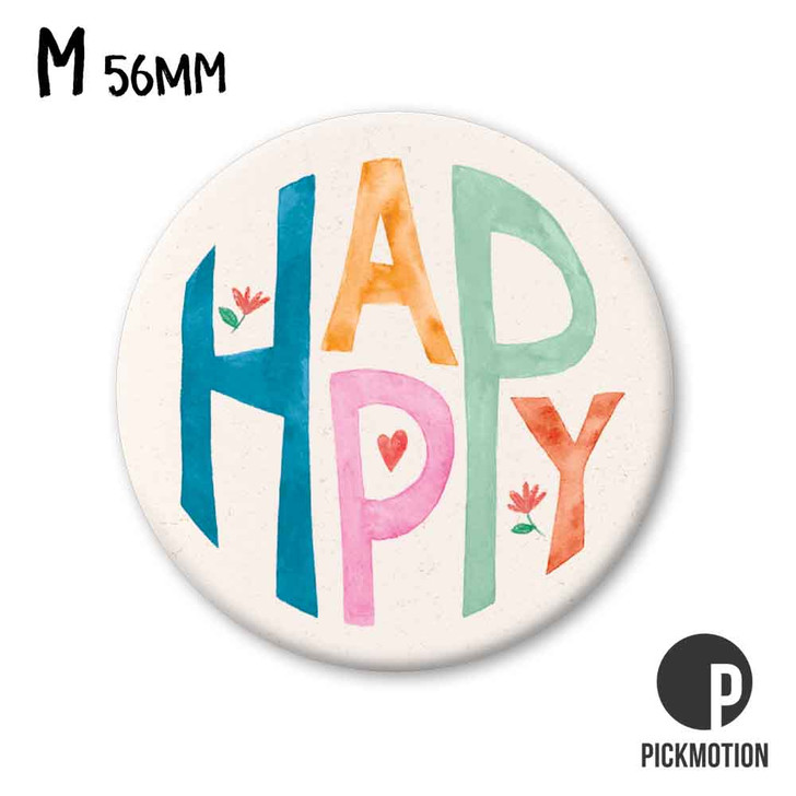 Kühlschrank-Magnet - Medium - "happy" - MM-1469-EN - Pickmotion